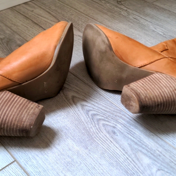 ALDO Cognac Genuine Leather Knee High Pull On Boots - Size 40/9.5  💚EUC💚 - Picture 6 of 8